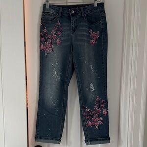 Floral Embroidered Women's Jeans